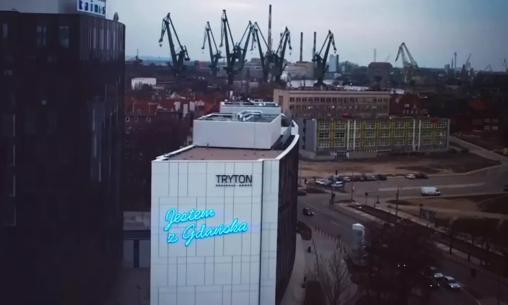 Die Neonwerbung „Ich bin aus Gdańsk“